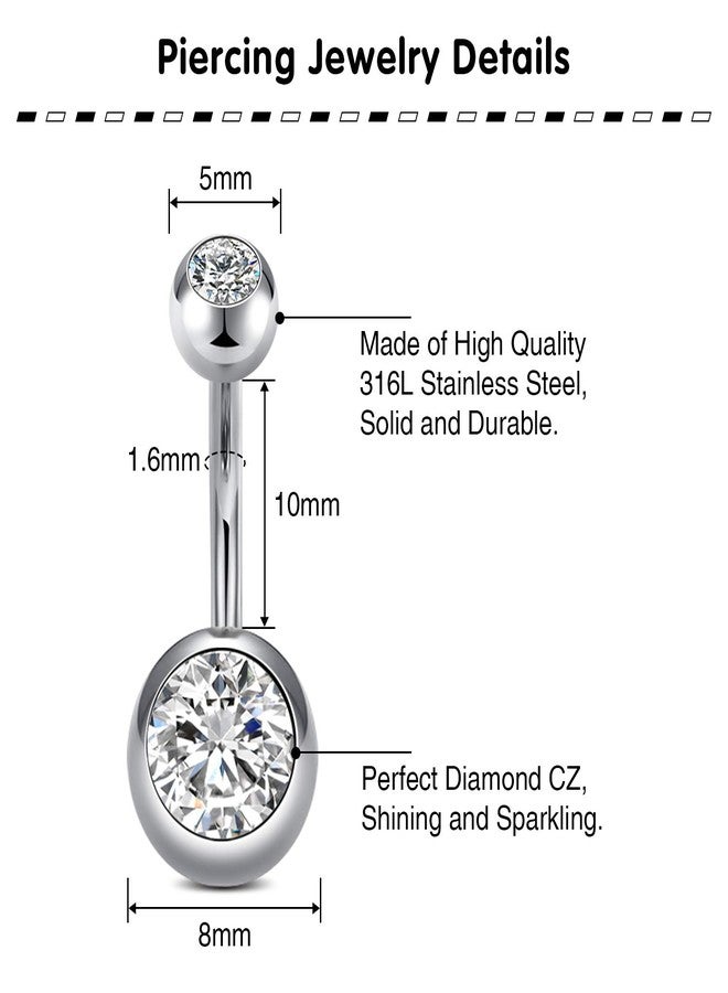 QWALIT حلقة السرة من كواليت - حلقات سرة من الفضة والفولاذ المقاوم للصدأ لثقب سرة المرأة - Image 2